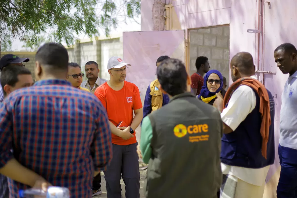 The DEC's CEO meets aid workers from different member charities in Yemen