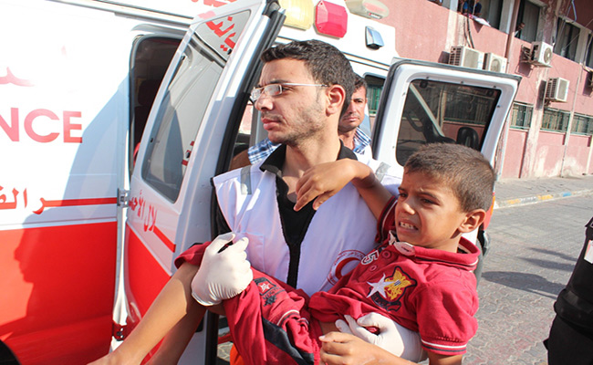 British Red Cross partner helping despite the danger. Photo - IFRC