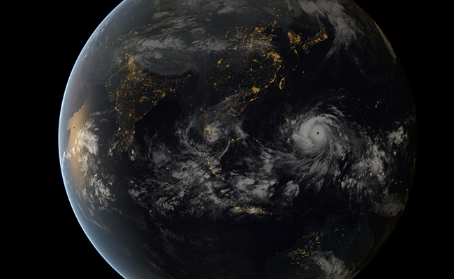 Typhoon Haiyan approaching the Philippines, November 7th, 2013
