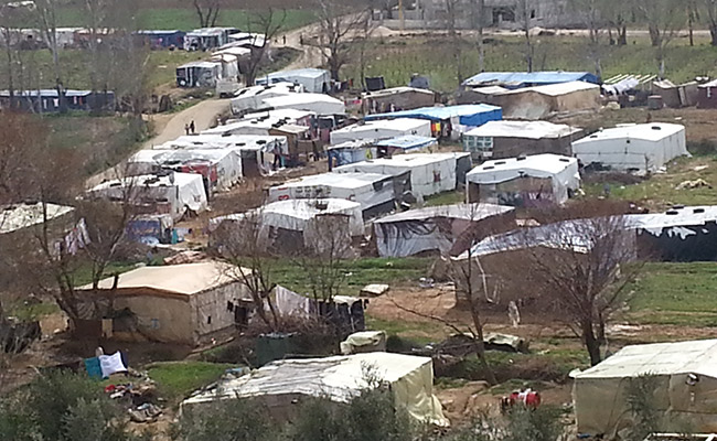Make-shift Syrian refugee camp, Lebanon