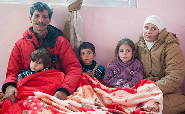 Jalil and his family who had fled Syria after their home was destroyed