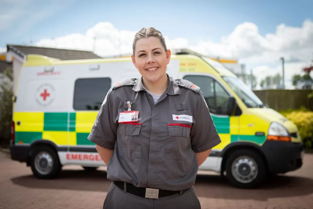 A volunteer ambulance driver for the British Red Cross