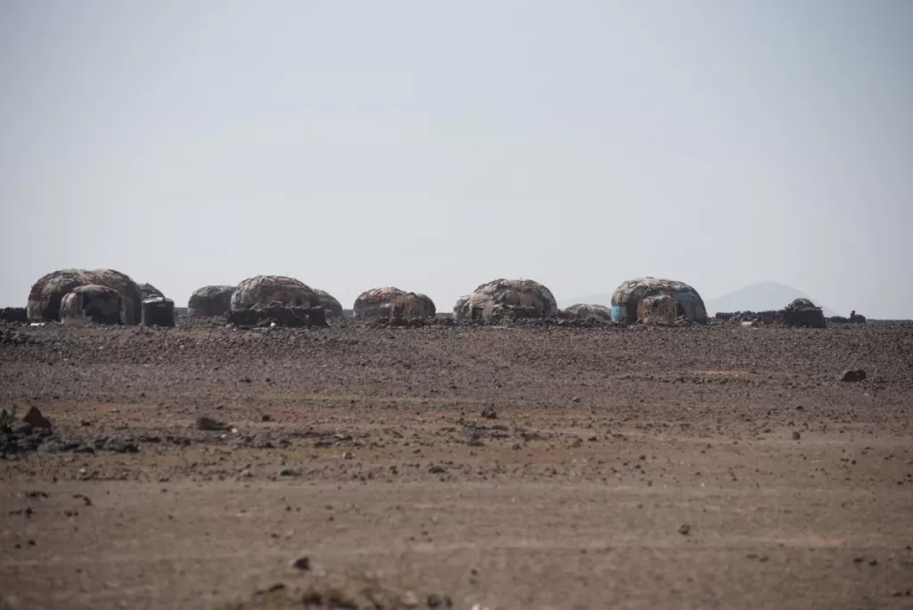 A village in the desert in Northern Kenya