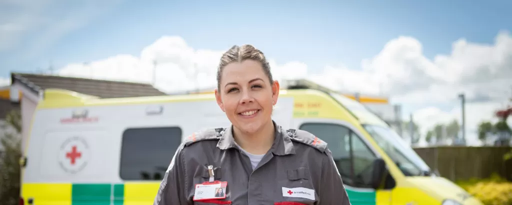 A volunteer ambulance driver for the British Red Cross