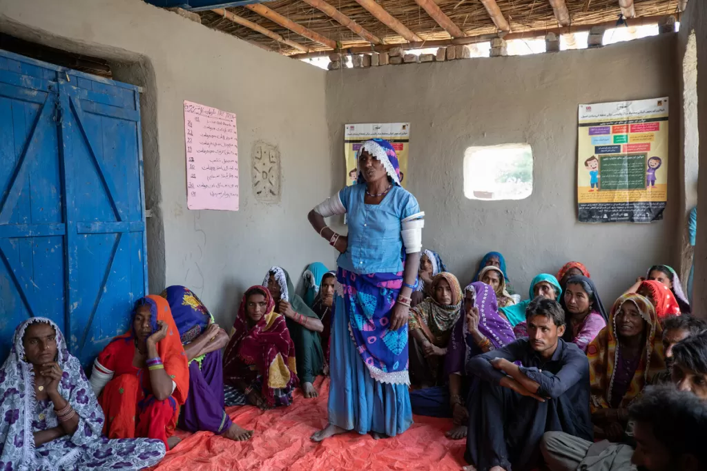 Lakshmi speaks up at a village committee session