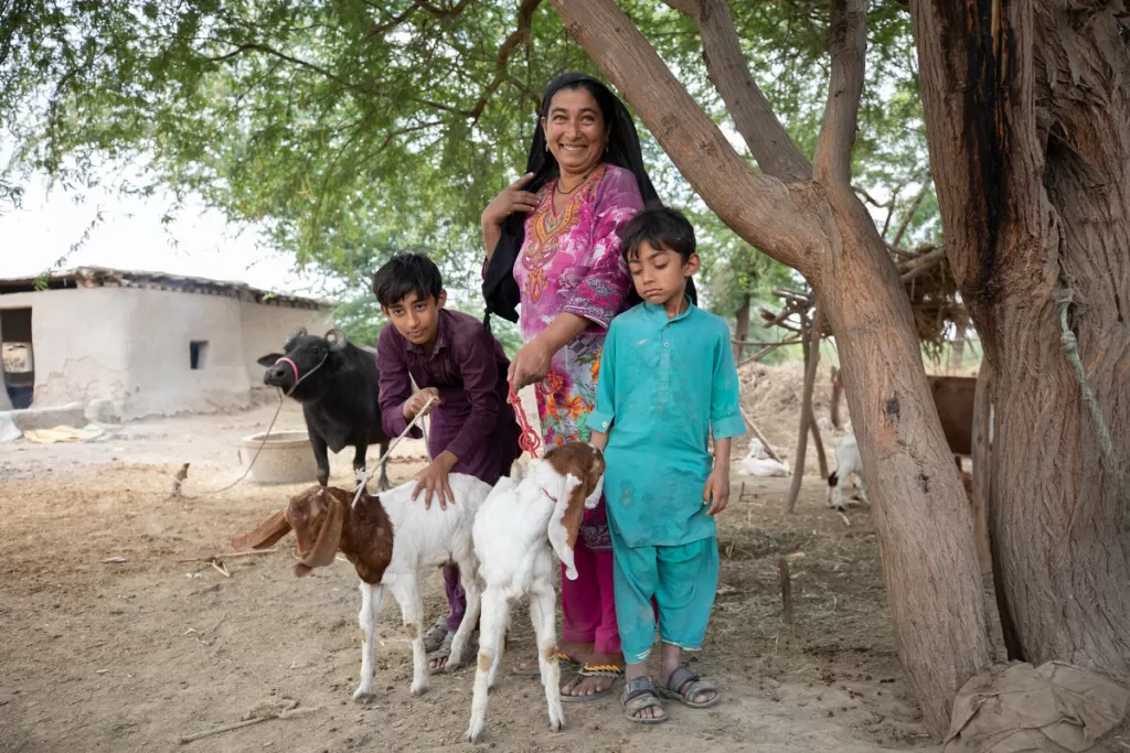 Guddi, is a resident of Sindh, Pakistan where she lives with her husband and two children. She bought her first goat via a cash grant that she received from IRC.