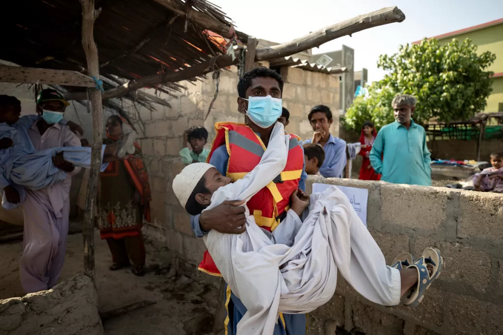 Villagers take part in a disaster mock drill