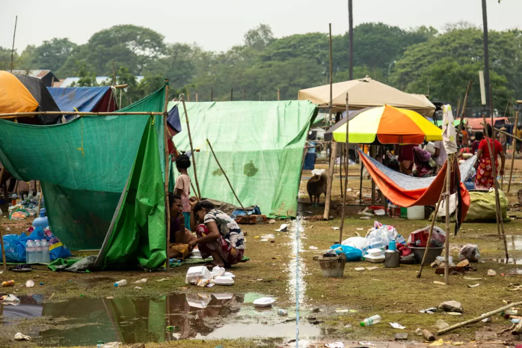 Flooded camp in Myanmar