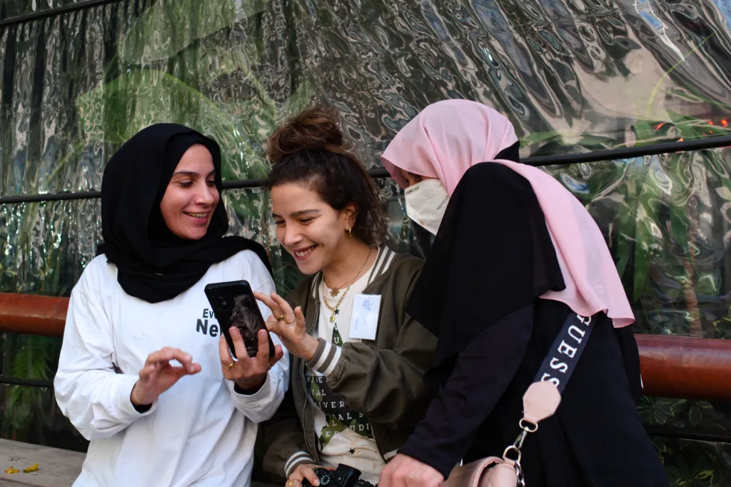 Women looking at phone