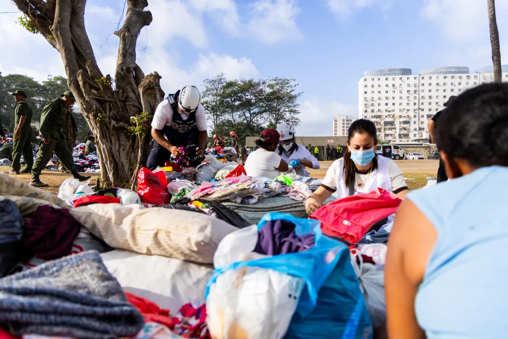 Venezuelan Red Cross teams conducting damage and needs assessments in El Junquito, Caracas