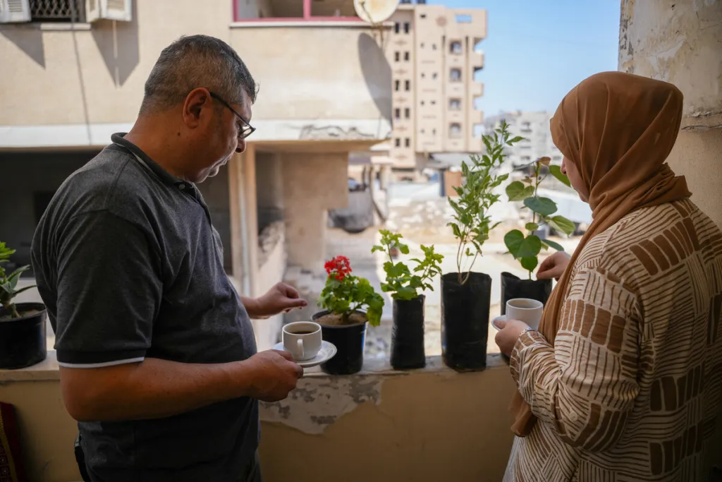 Anwar on his balcony in Gaza 