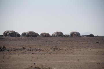 A village in the desert in Northern Kenya