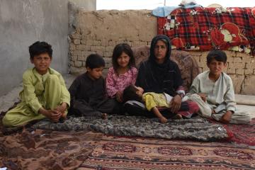 Darya and her family in Mazar-e-Sharif, Afghanistan.