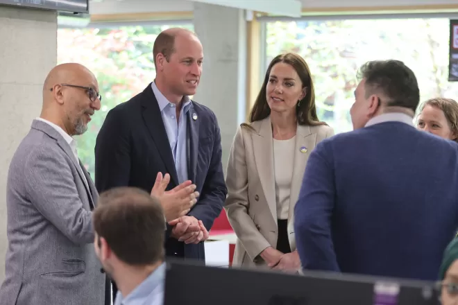The Duke and Duchess of Cambridge at the DEC office