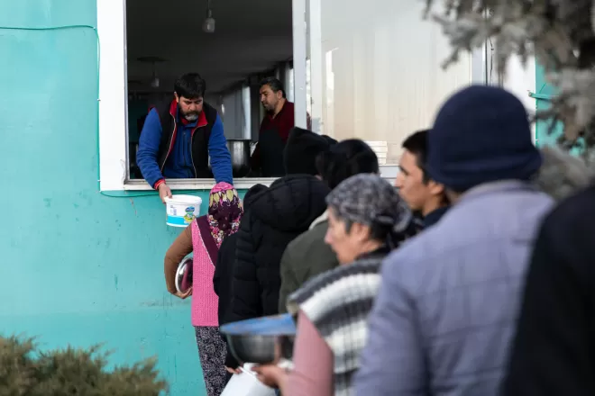 Food aid being distributed by Action Against Hunger in Turkey