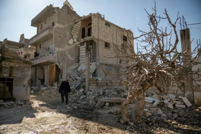 Destoryed house in Idlib, Syria