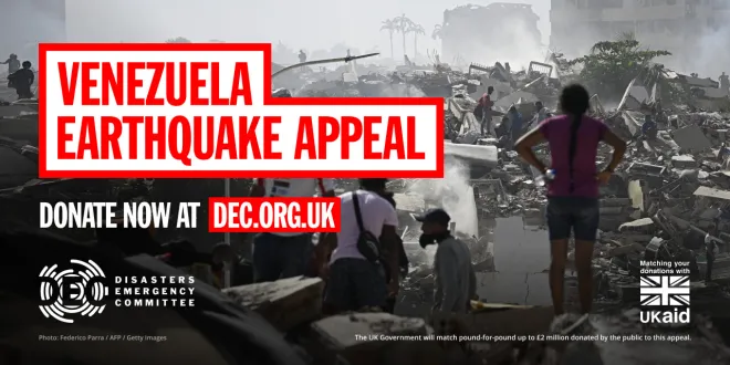 DEC Venezuela Earthquake Appeal poster