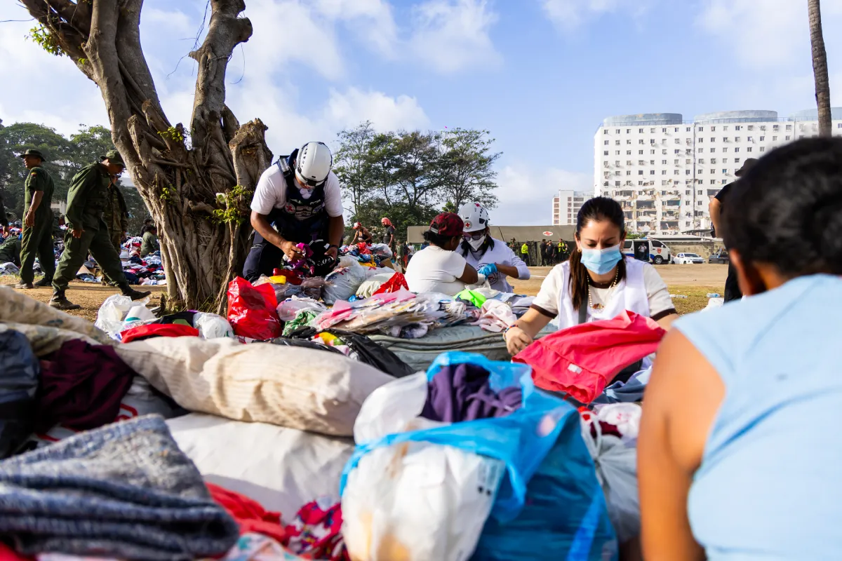 Venezuelan Red Cross teams conducting damage and needs assessments in El Junquito, Caracas